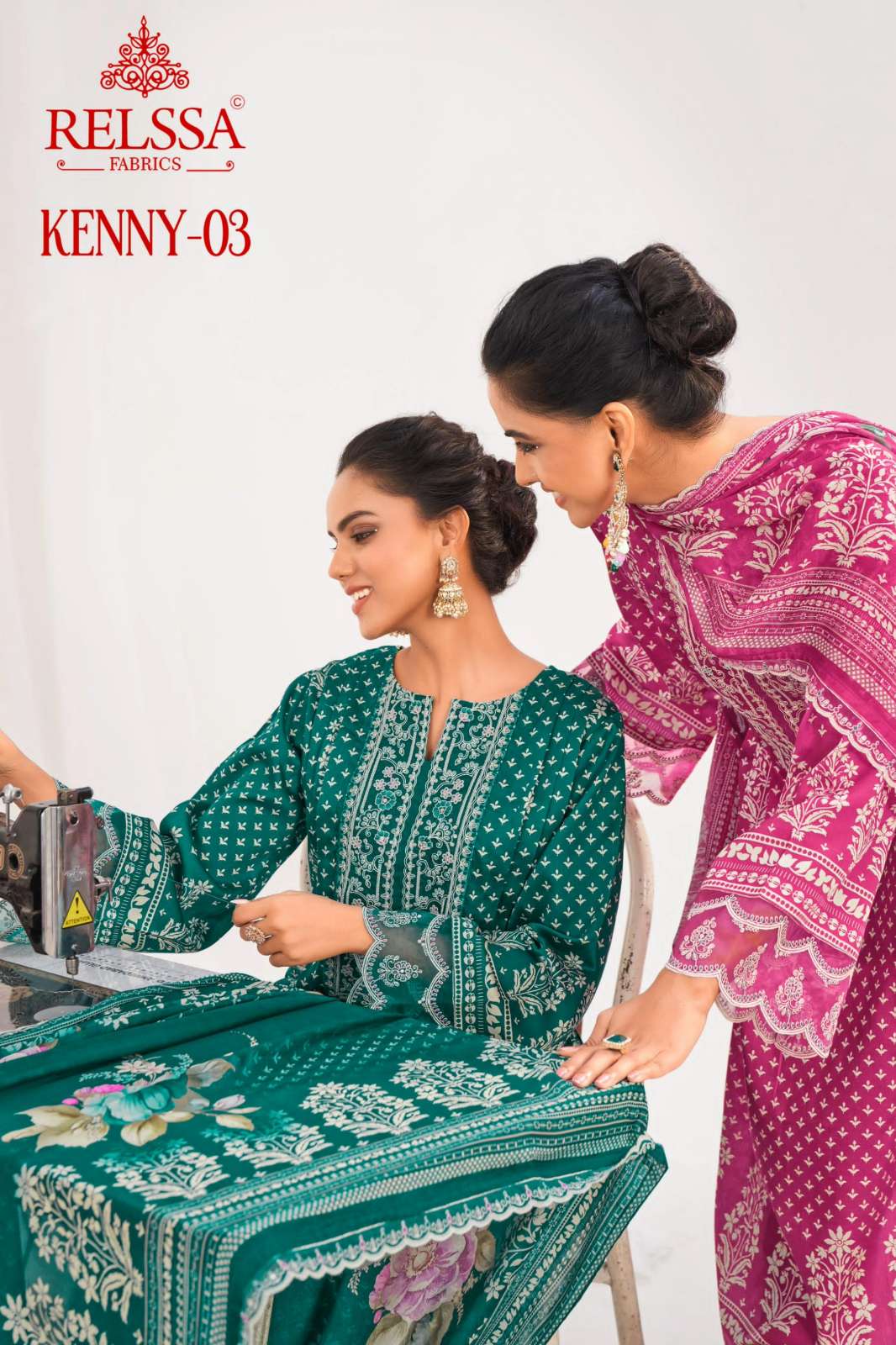RELSSA KENNY 3 PURE GIZA SATIN EMBROIDERY WORK & DIGITAL PRINTED SUIT 