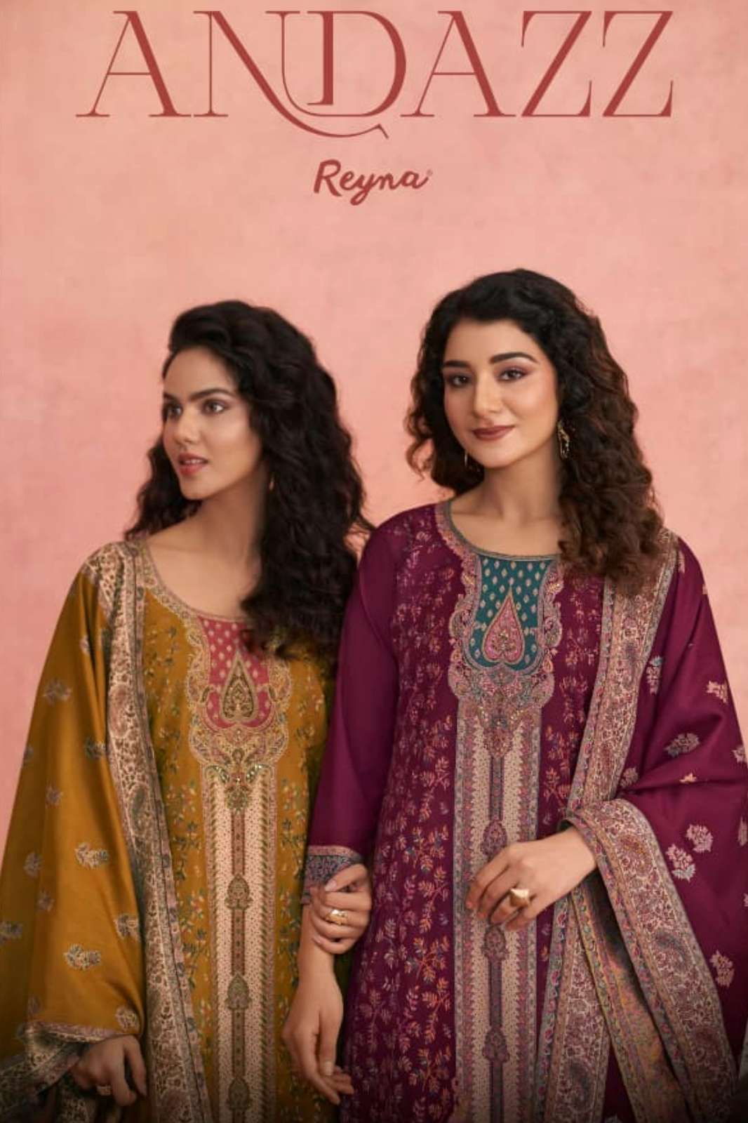 REYNA ZION DIGITAL PRINTED PURE PASHMINA SUIT WITH KNOT WORK