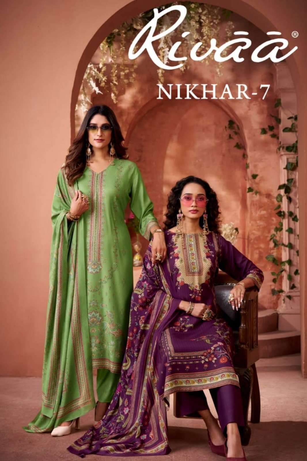 RIVAA NIKHAR 7 Pure Viscose Pashmina Digital Printed Suit 