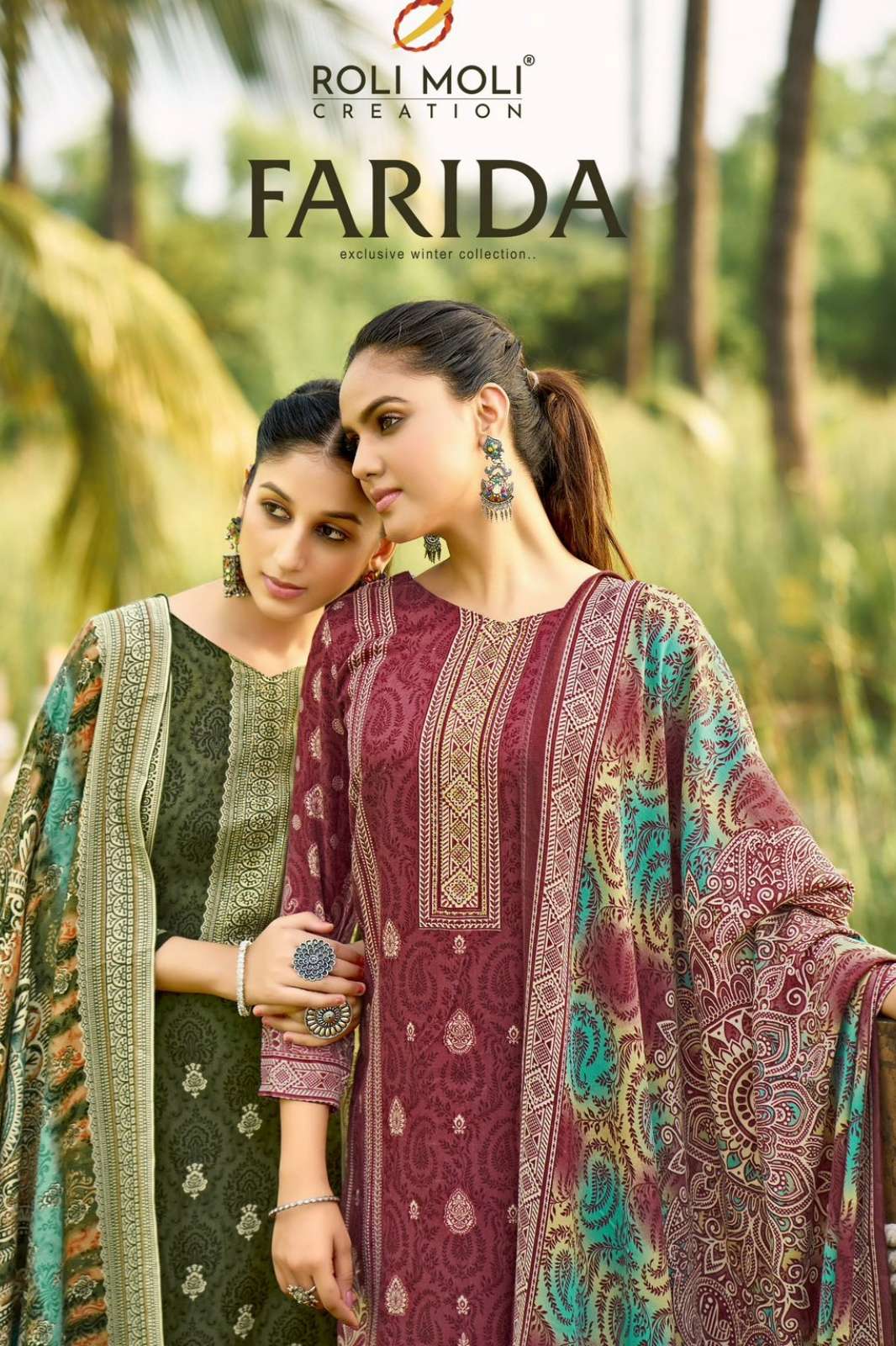 Roli Moli FARIDA Pashmina Pakistani Suit With Siroski Diamond Work