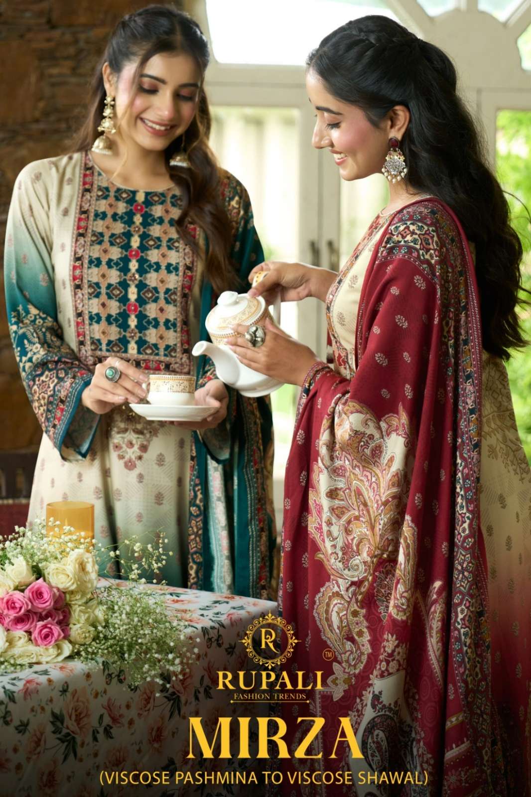 RUPALI FASHION FARZANA VISCOSE PASHMINA EMBROIDERED SUIT 
