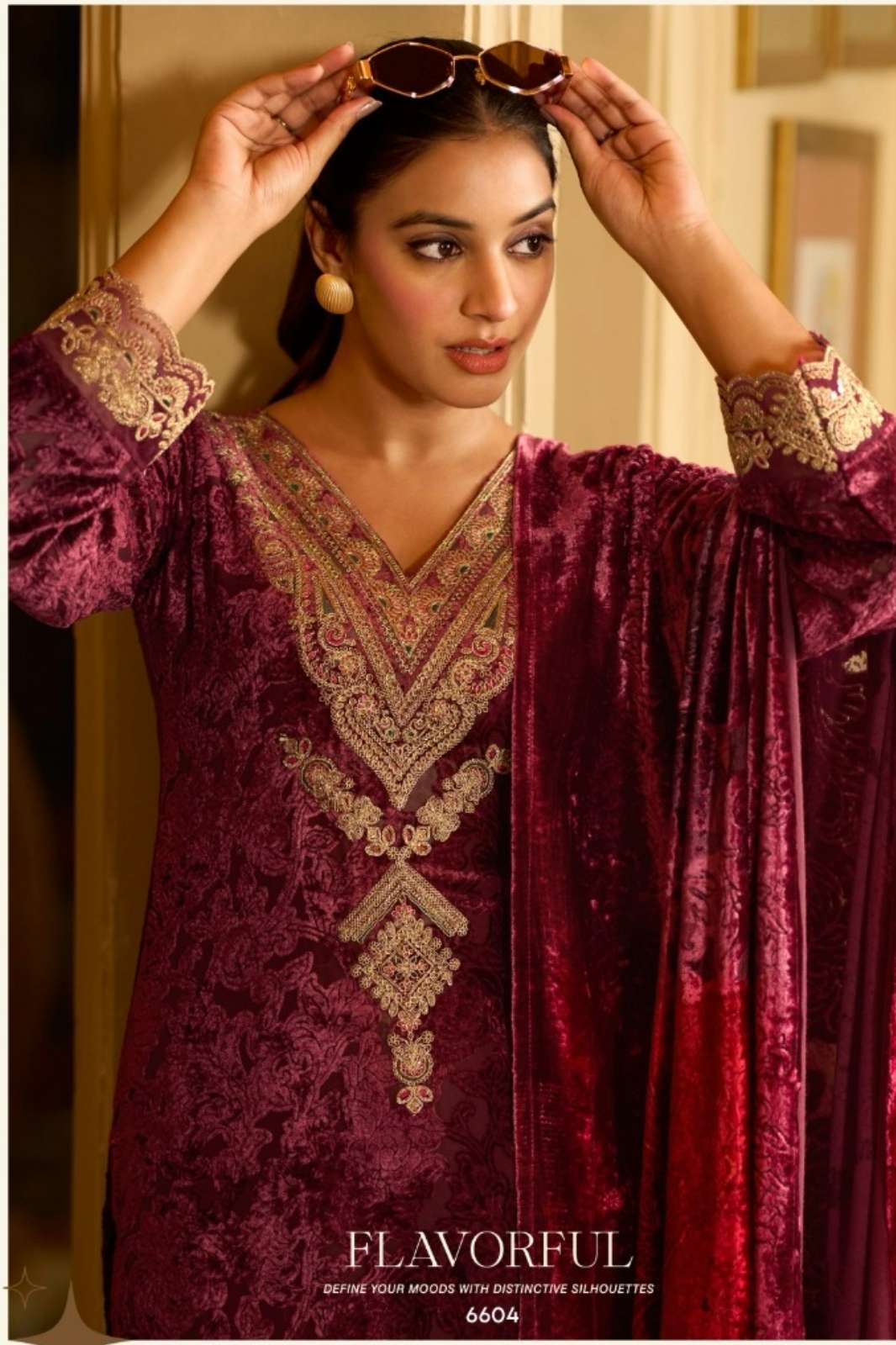 RUPALI FASHION  PAISLEY VOL 2 PURE VISCOSE VELVET BRASSO SUIT 