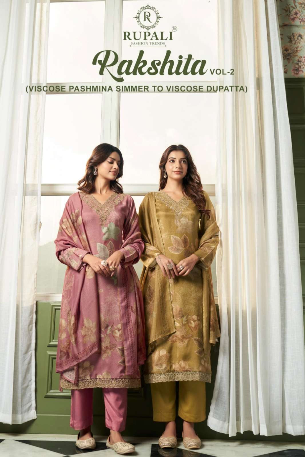RUPALI FASHION RAKSHITA 2 PURE VISCOSE PASHMINA SHIMMER TISSUE SUIT