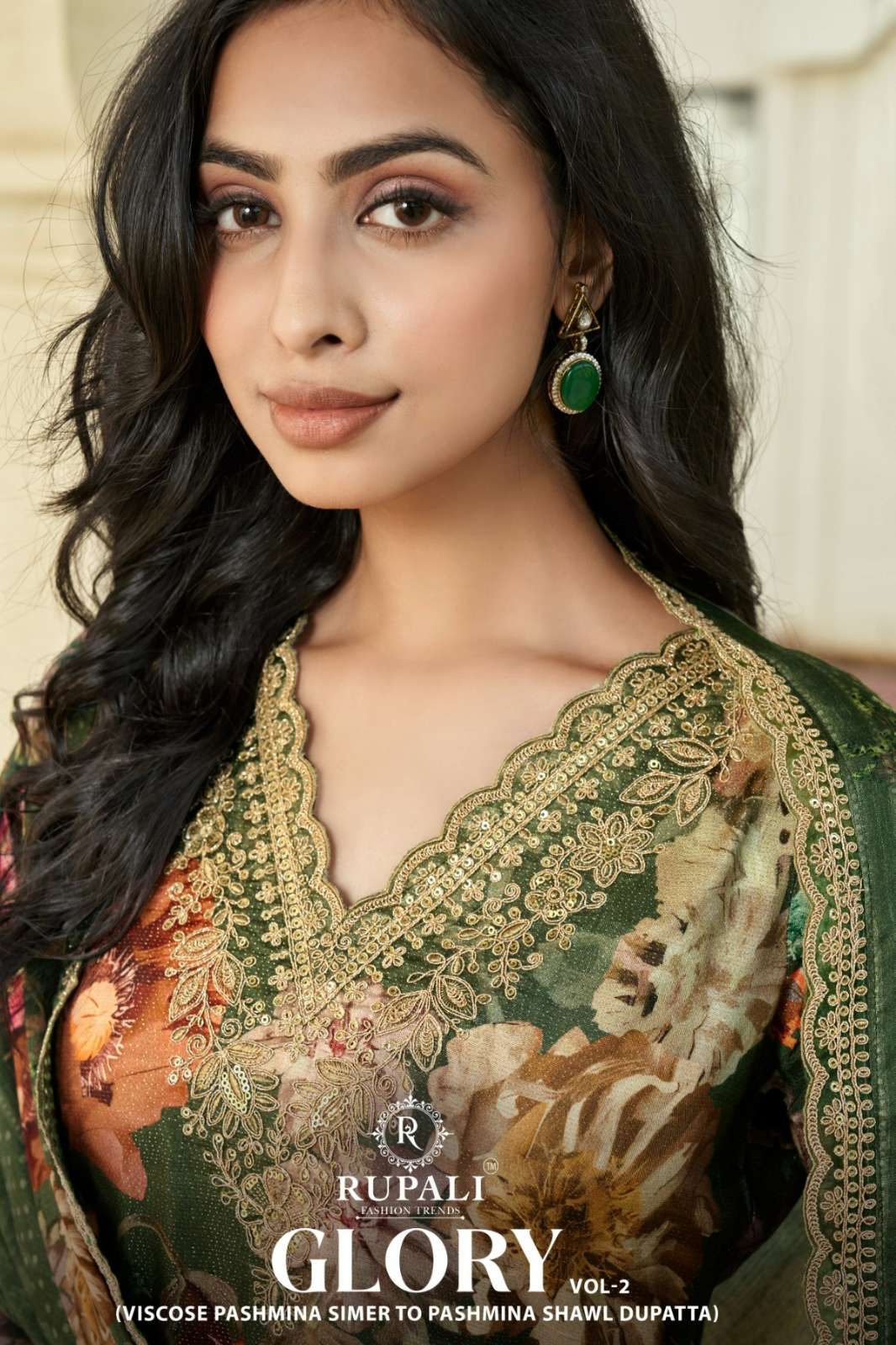 RUPALI GLORY VOL.  RITWIK PURE VISCOSE PASHMINA HANDWORK SUIT