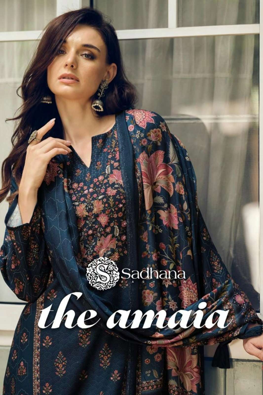 Sadhana Fashion The Amaia Pure Viscos Pashmina Digital Printed Suit with Khatli Work