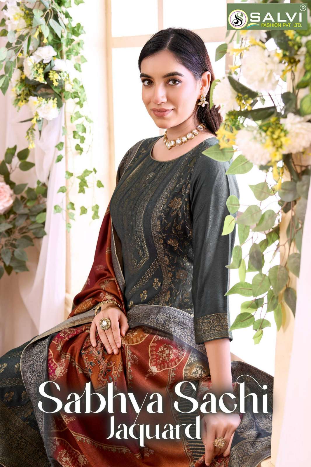 SALVI FASHION SABHYA SACHI JAQUARD PURE PASHMINA JAQUARD SUIT 