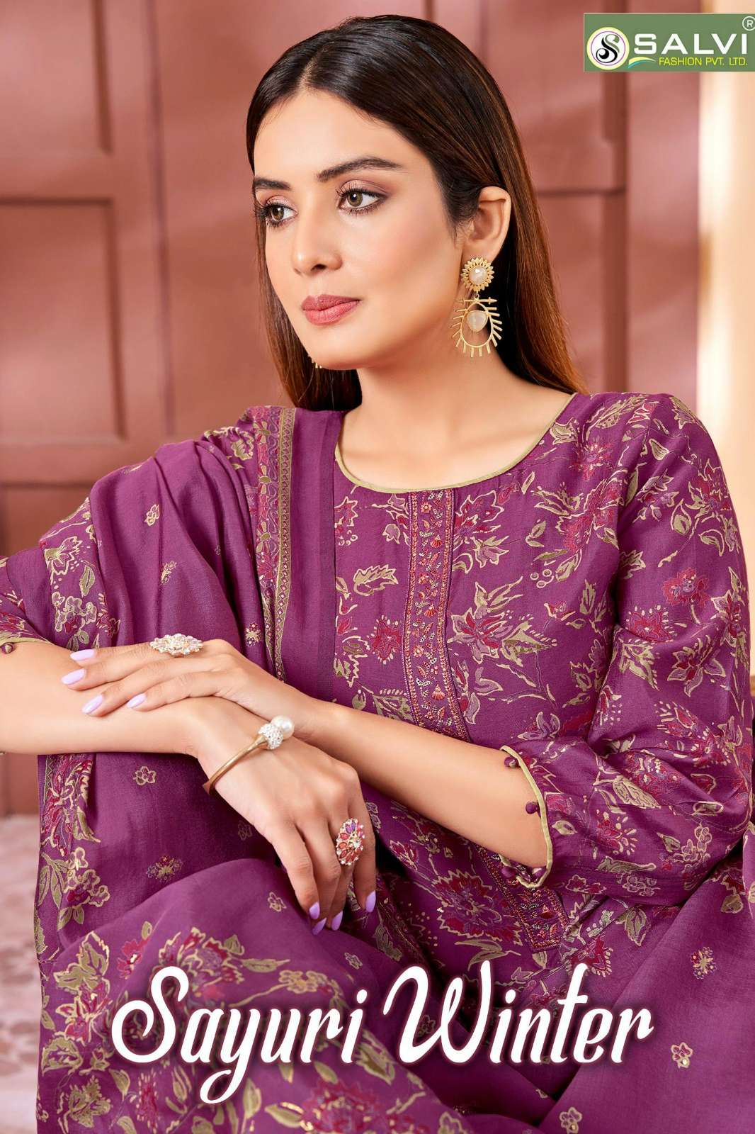 SALVI FASHION SAYURI WINTER PURE VISCOSE PASHMINA SUIT WITH EMBROIDERY WORK 