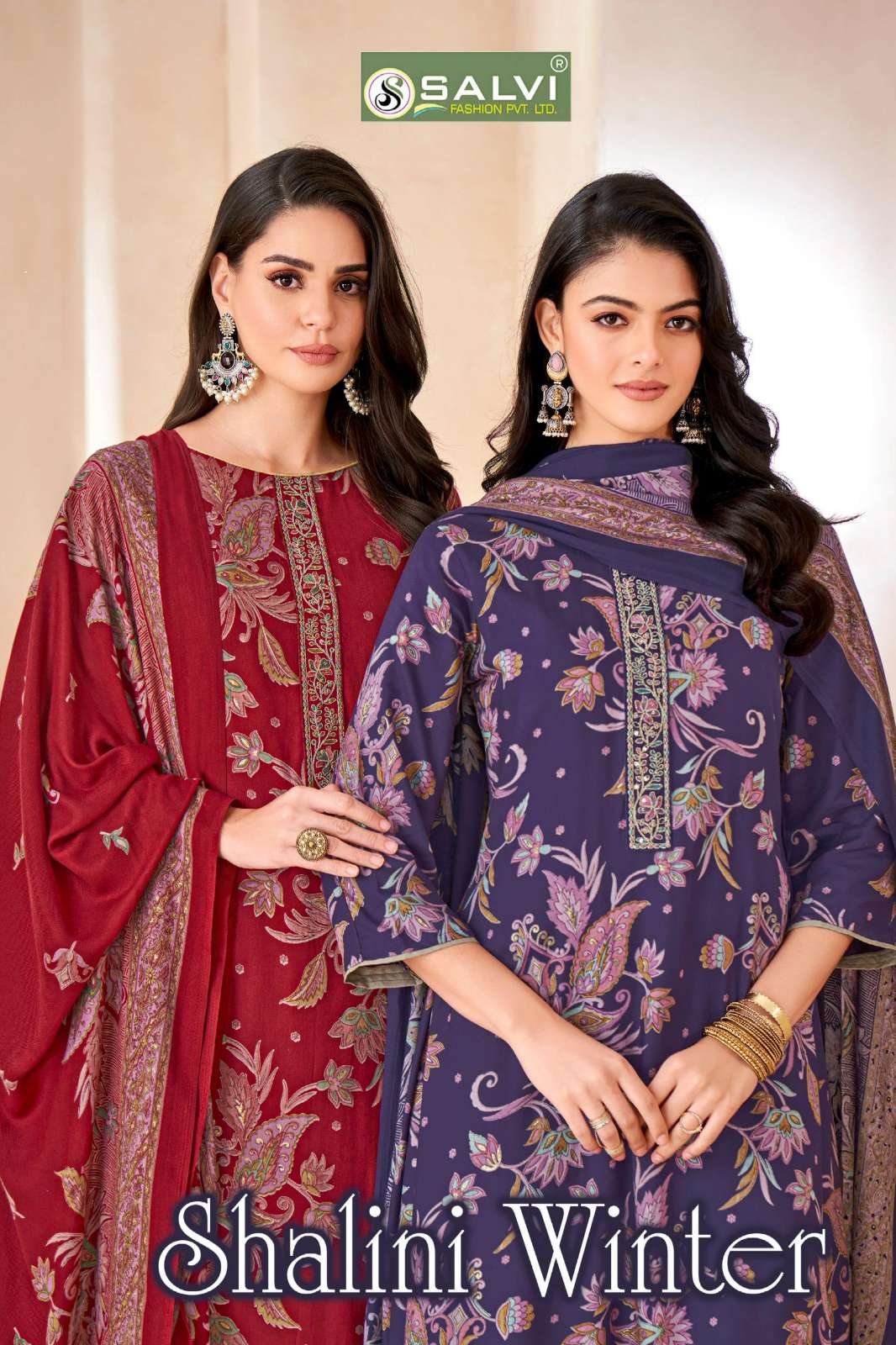 SALVI FASHION SHALINI WINTER PURE VISCOSE PASHMINA SUIT WITH EMBROIDERY