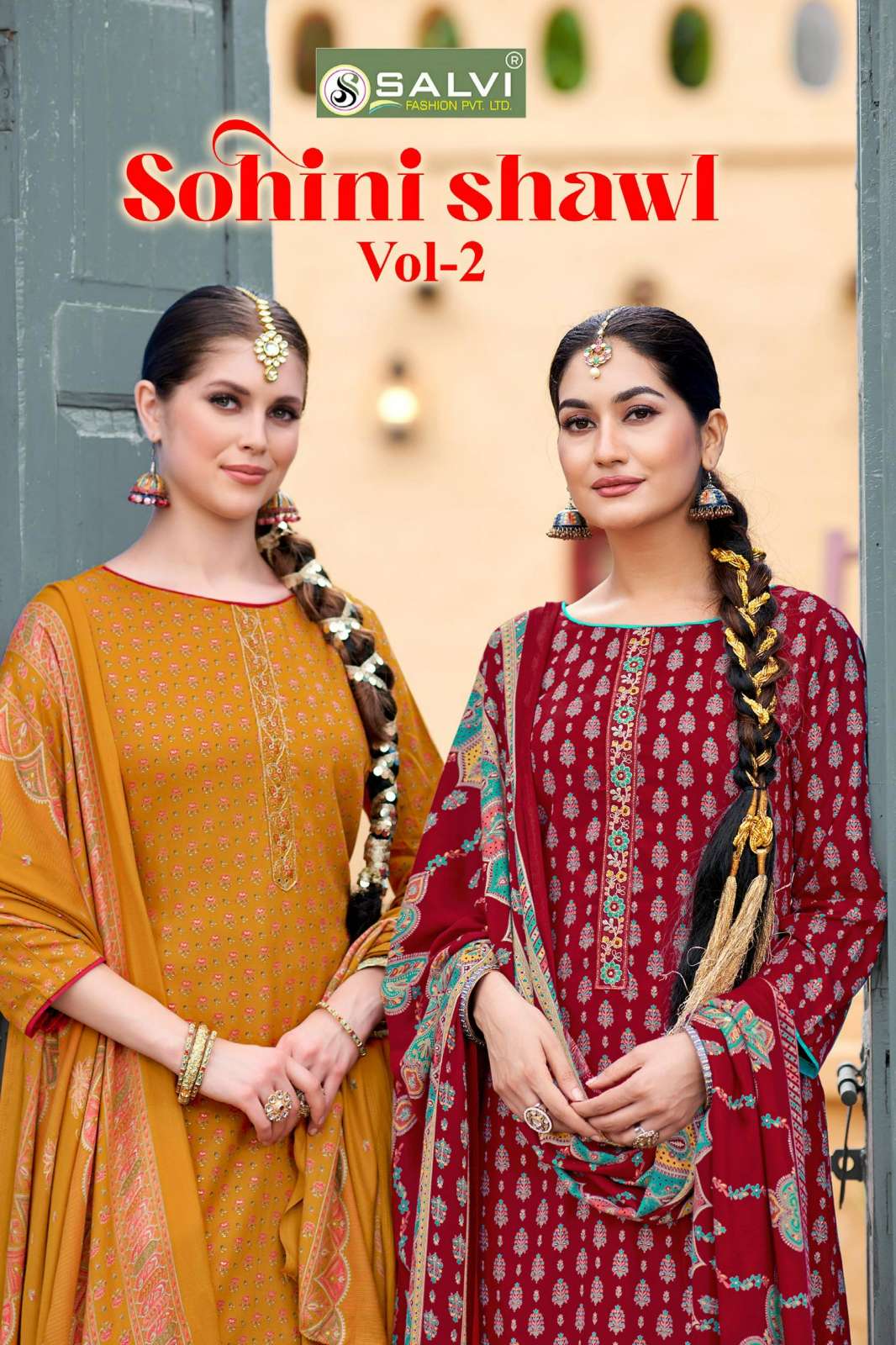 SALVI FASHION SOHINI SHAWL VOL 2 PURE VISCOSE PASHMINA EMBROIDERED SUIT 