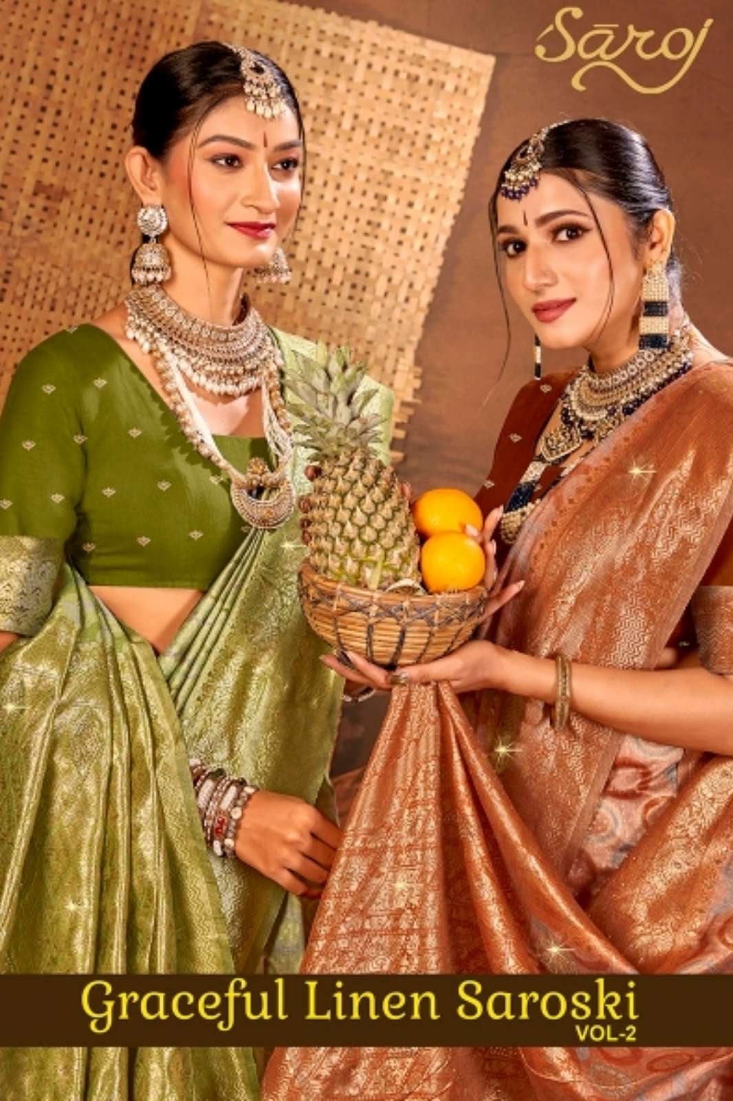 Saroj Graceful linen saroski 2 Indian Women Designer Linen Saree