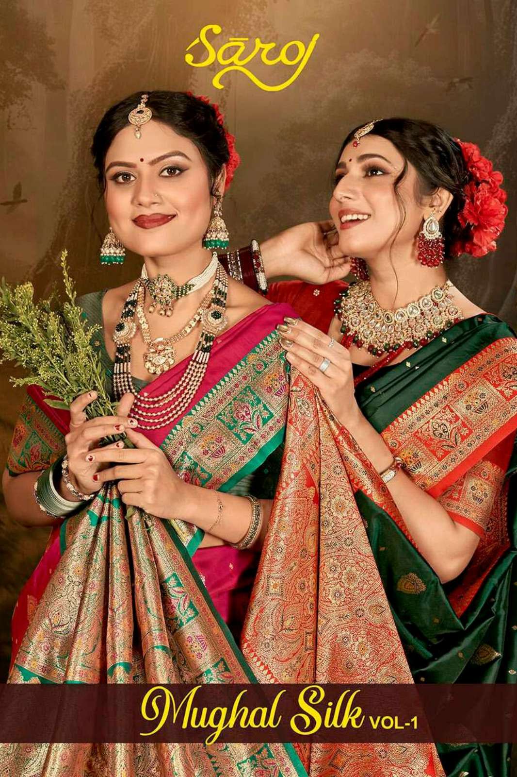 Saroj Mughal silk 1Designer Royal Silk Saree with Blouse