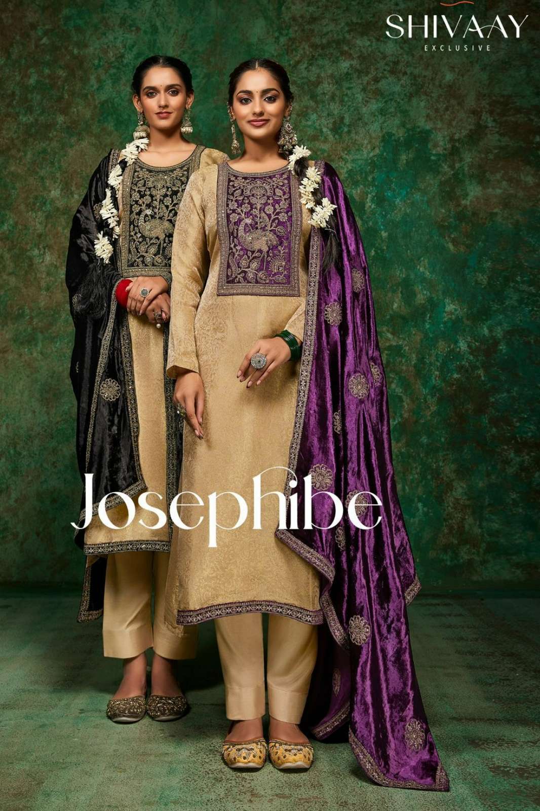 SHIVAAY JOSEPHIBE PURE MOSRCCO SILK JACQUARD SUIT WITH EMBROIDERY