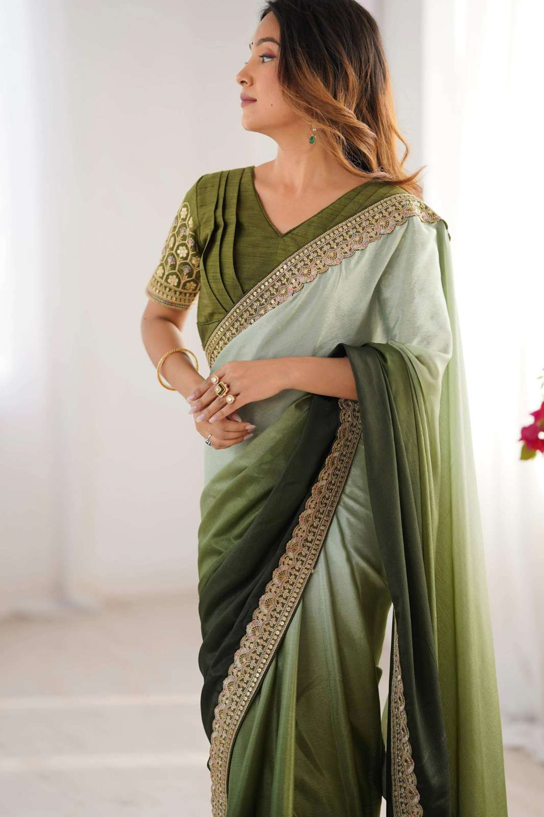 Shri Balaji Emporium 09 Elegant Thread Designer Premium Chinon Silk