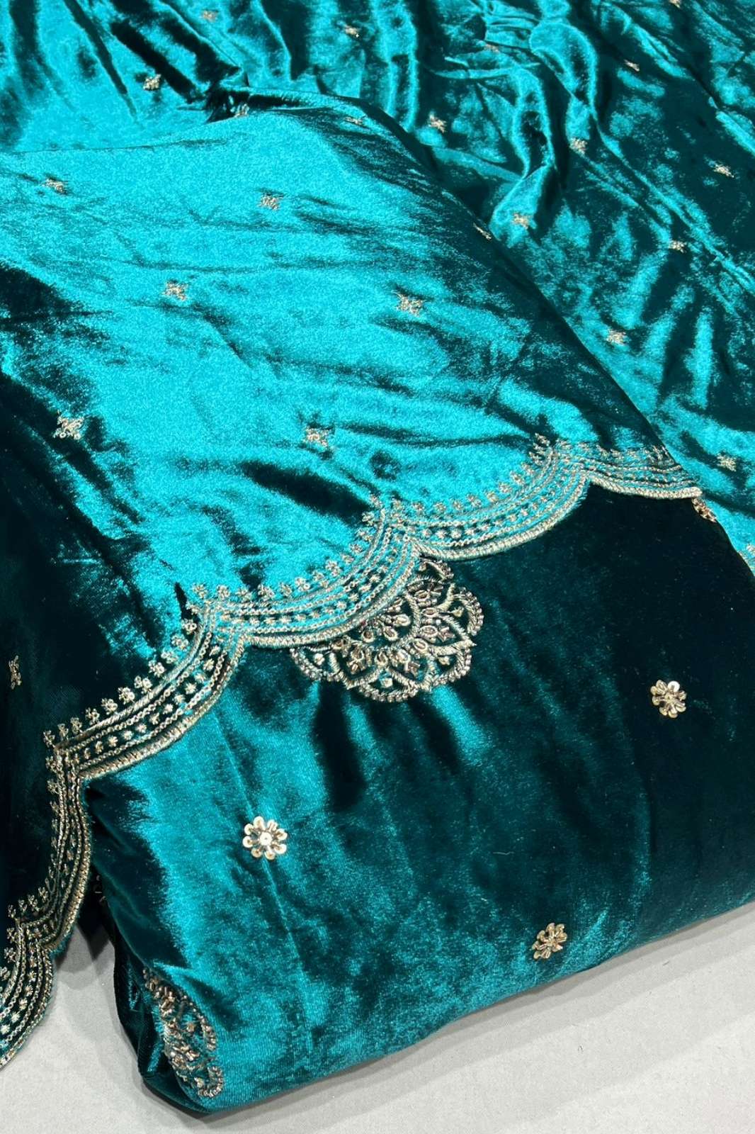 Shri Balaji Emporium 1076 Armani Velvet Handwork & Embroidered Designer Fabric