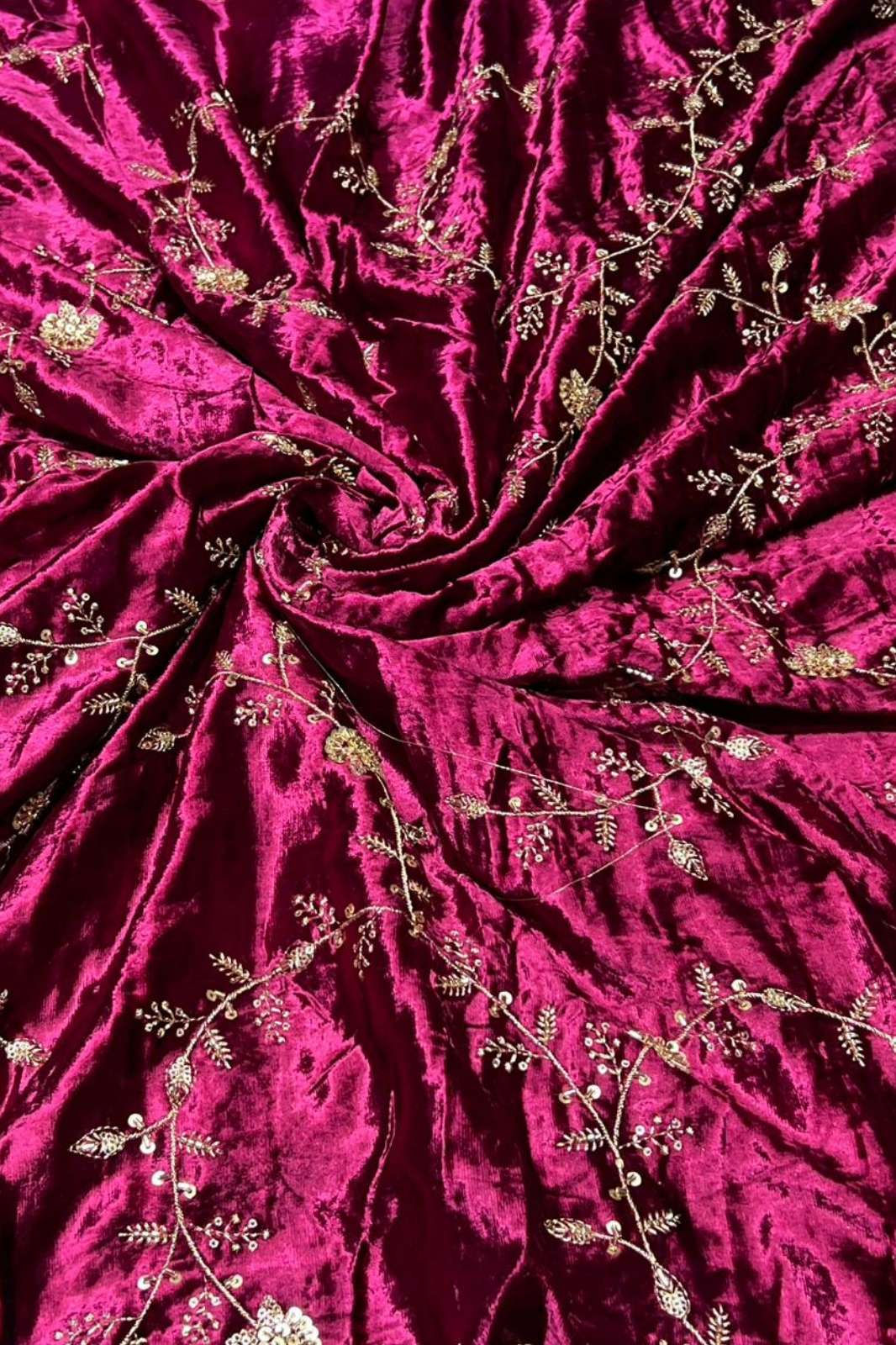 Shri Balaji Emporium 1084 Makhmal Velvet Cutdana & Embroidered Designer Fabric