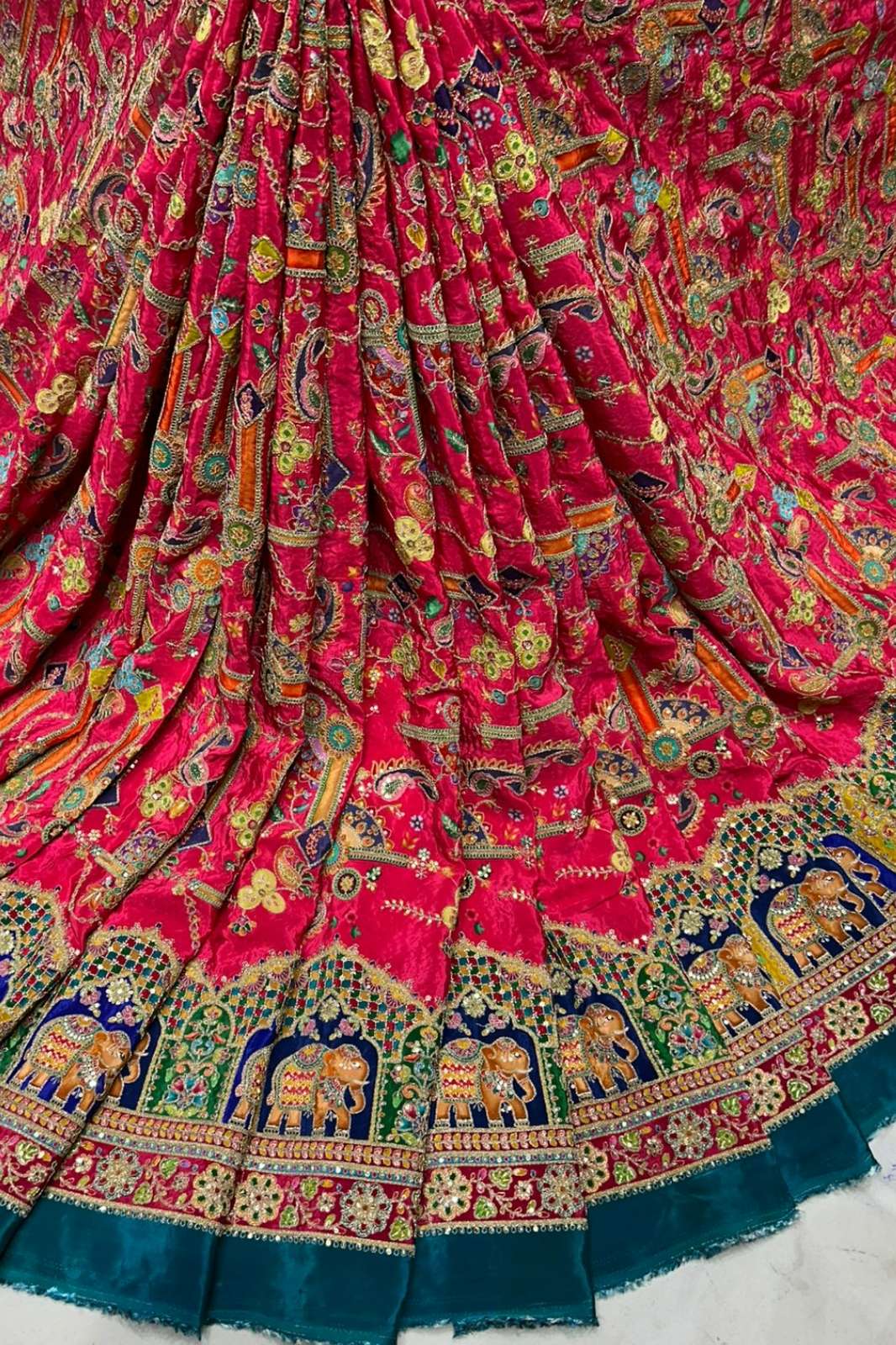 Shri Balaji Emporium 1088 Pure Crepe Position Print Embroidered Designer Fabric