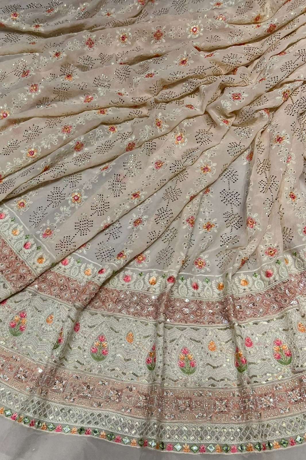 Shri Balaji Emporium 1090 Georgette Kashmiri Thread Embroidered Designer Fabric