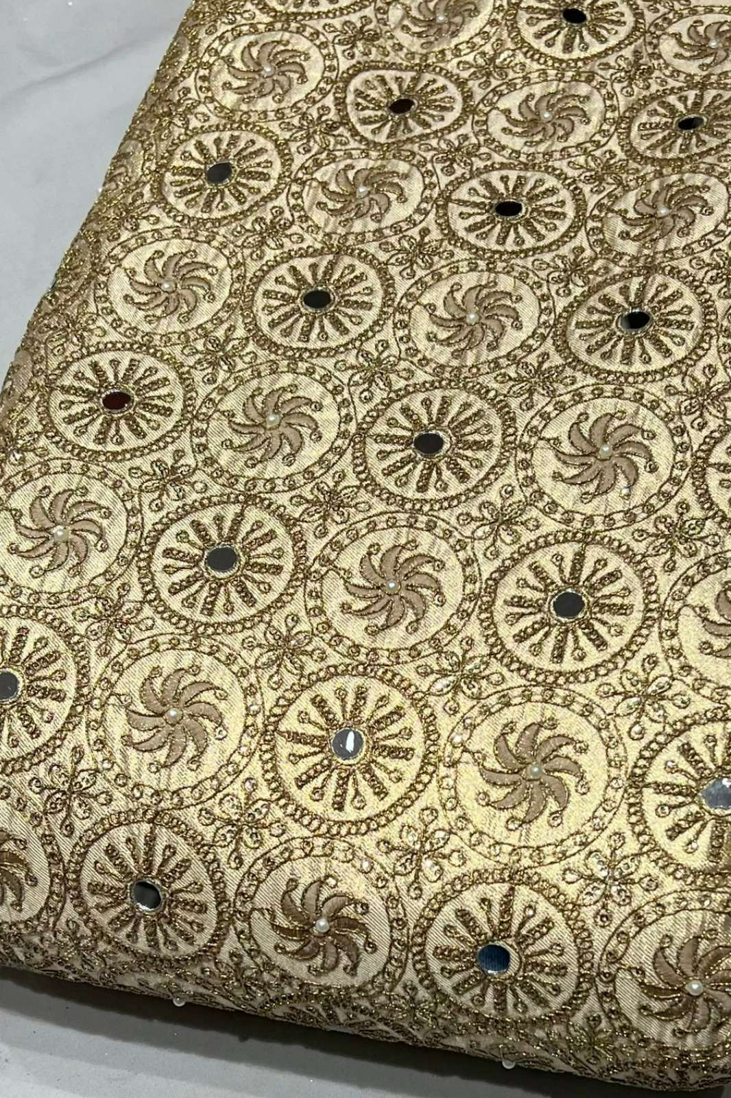Shri Balaji Emporium 1096 Tissue Shimmer Codding & Handwork Designer Fabric