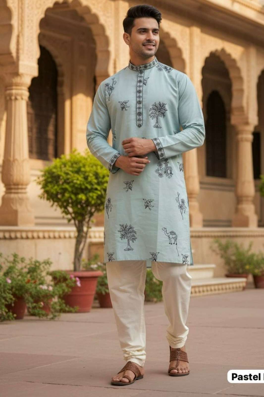 Shri Balaji Emporium Manyavar Mens Wear Ready to Wear Roman Silk Kurta