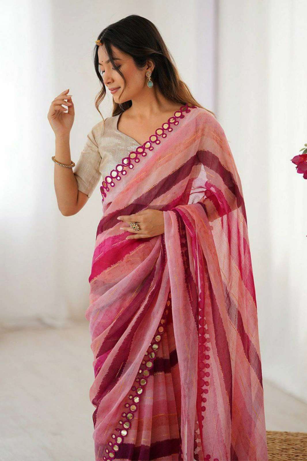 Shri Balaji Emporium MB 4122 Linen Designer Printed Saree 