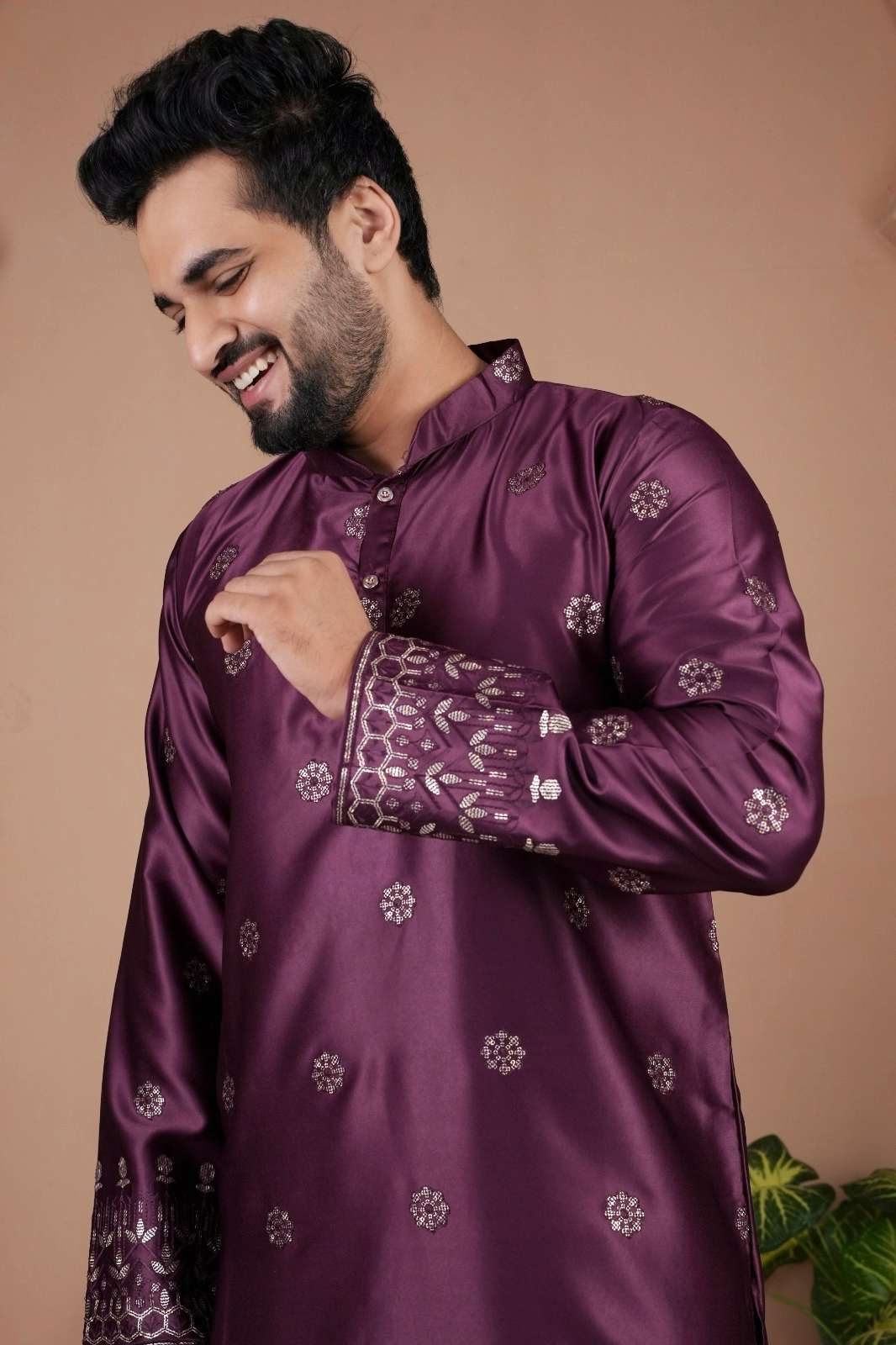 Shri Balaji Emporium Mens Wear Ready to Wear Malai Silk Kurta 