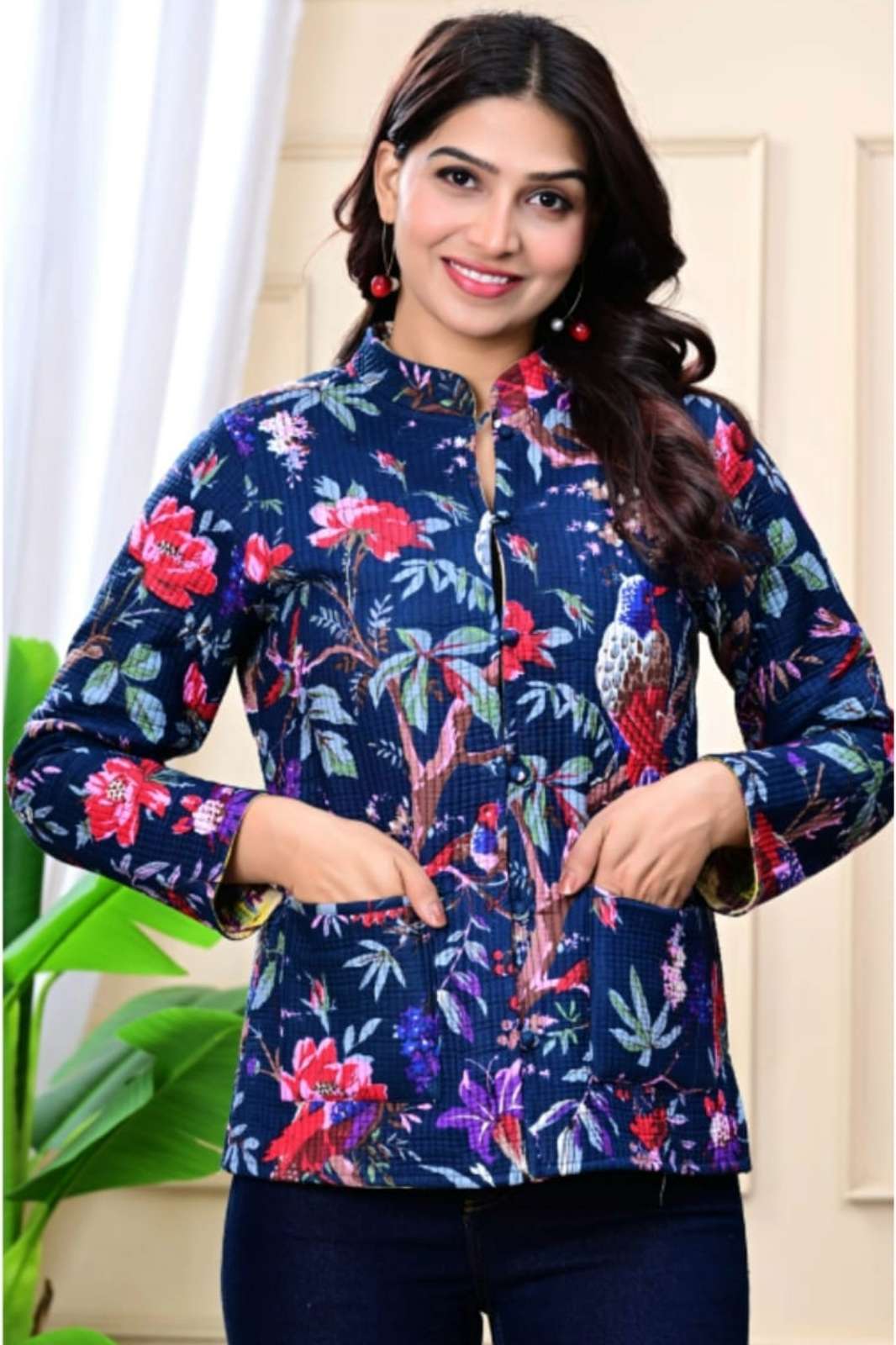 Shri Balaji Emporium RF 17871 Ready to Wear Jaypuri Printed Cotton Winter Cozy Jacket