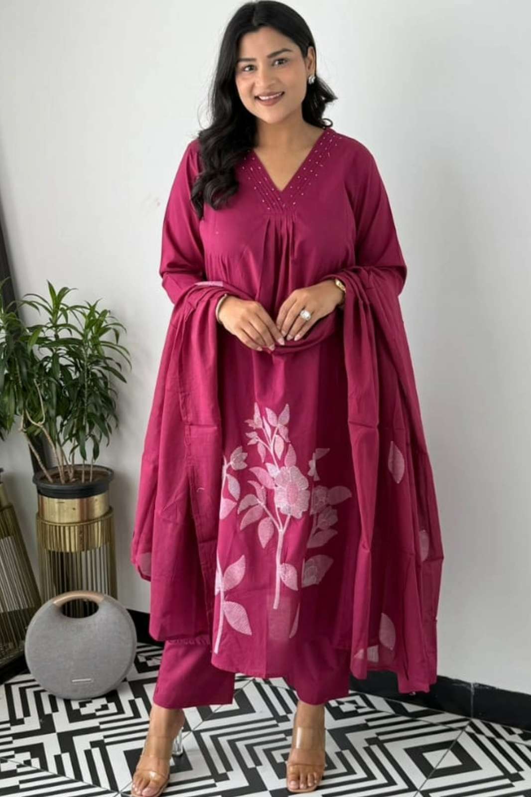 Shri Balaji Emporium RF 17950 Ready to Wear Pure Cotton Embroidered Suit 