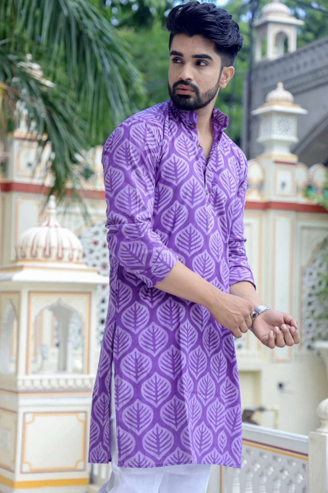 Shri Balaji Emporium RF17350 Ready to Wear Hand Block Printed Pure Cotton Mens kurta Payzama