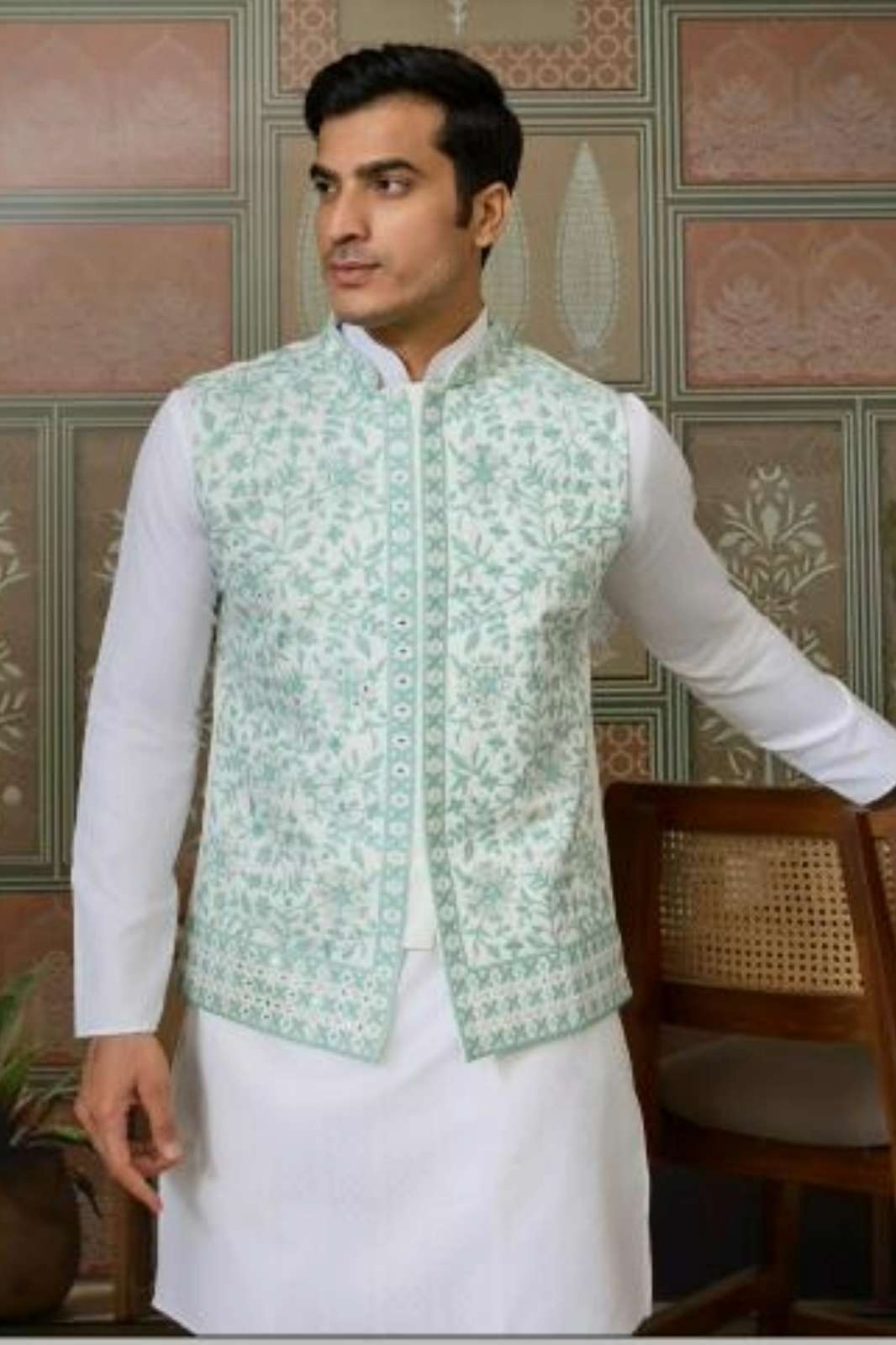 SHUBHVASTRA ROYAL DRAPE 3 READY TO WEAR SILK KURTA PAJAMA WITH KOTI