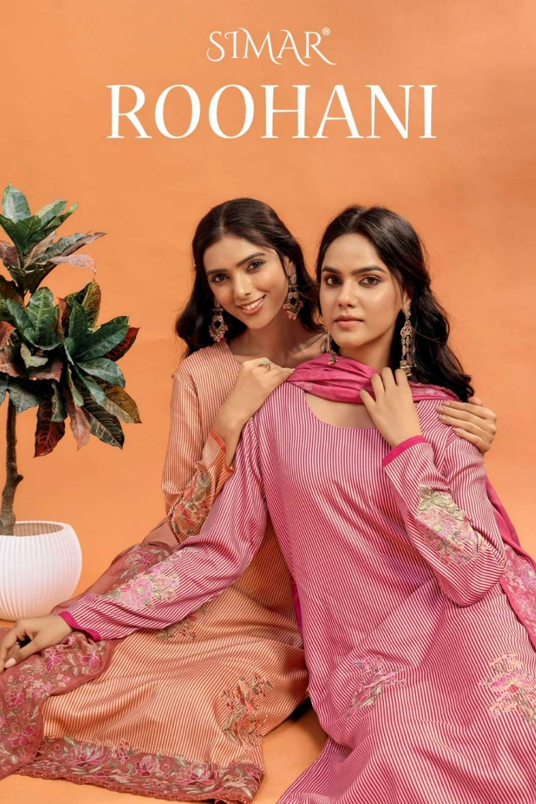 SIMAR ROOHANI Pure Viscose Pashmina Digital Printed Suit With Embroidery Work