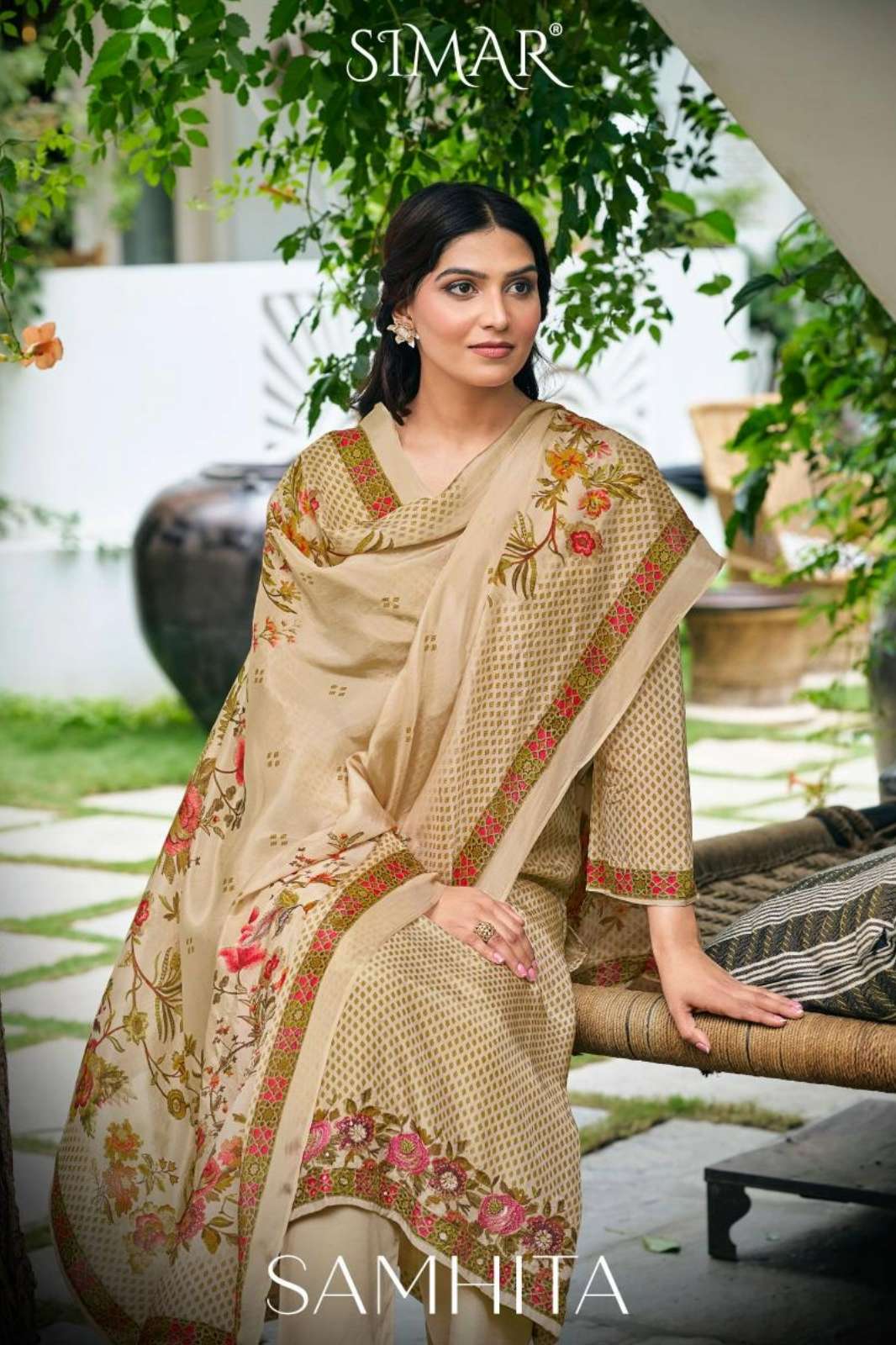 SIMAR SAMHITA 1089 Pure Organza Aura Digital Printed Suit With handwork