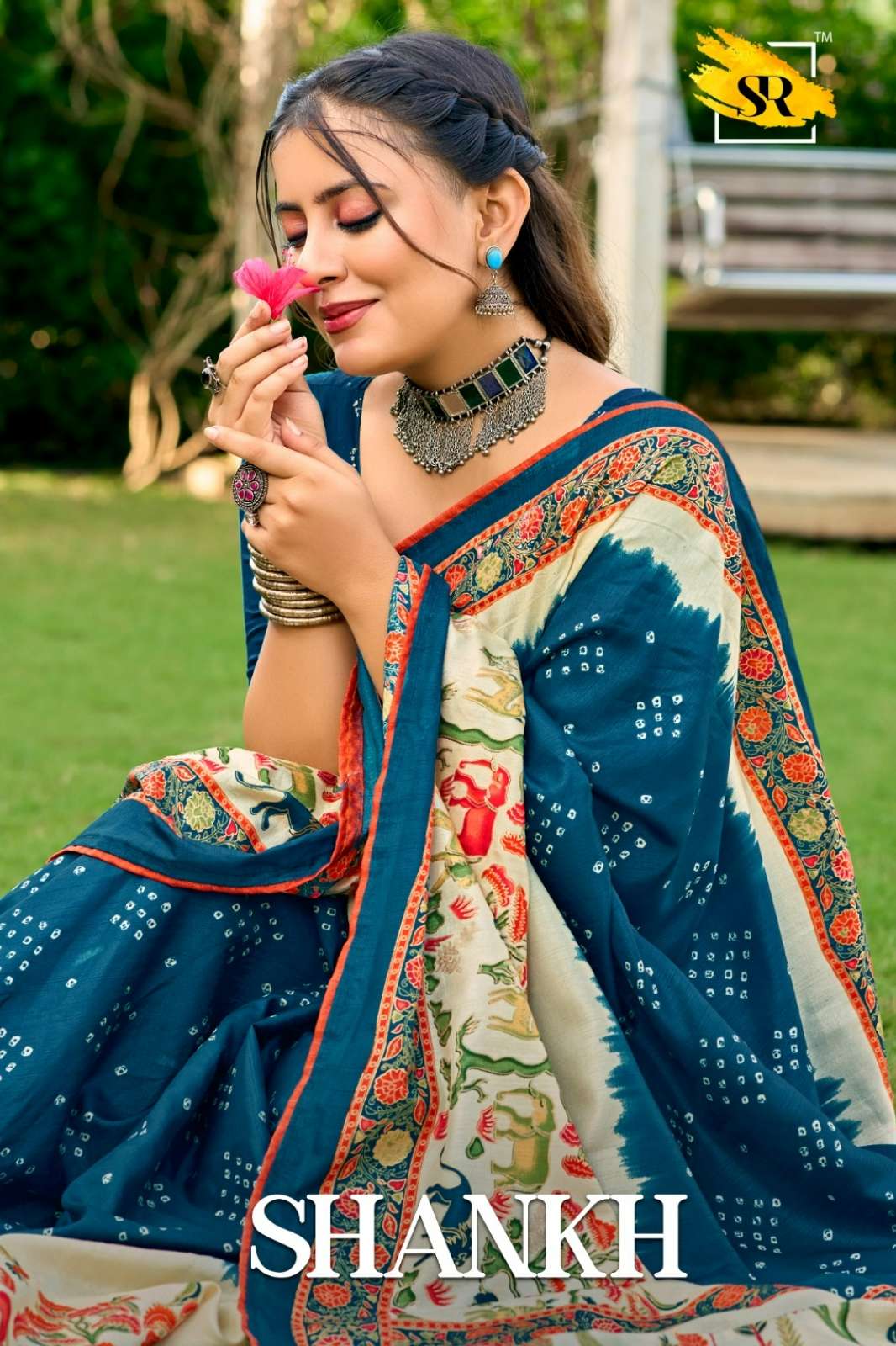 SR SHANKH POSITION PRINTED DESIGNER DOLA SAREE