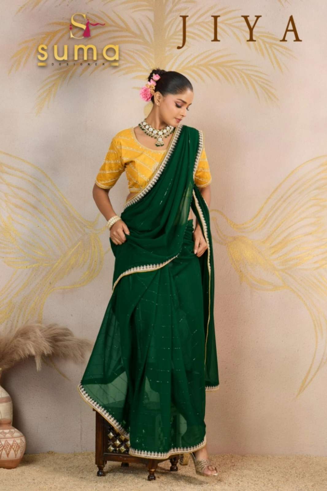 Suma Jiya 12001 To 12008 60 gm Georgette with sequence Designer Complete Saree