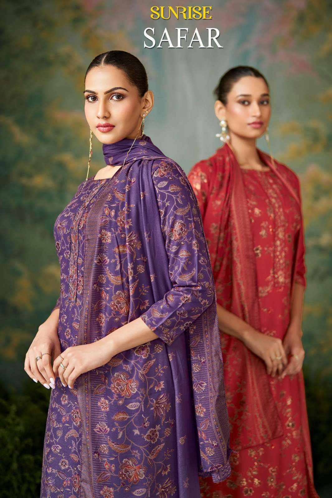 SUNRISE SAFAR WINTER VISCOSE PASHMINA DISCHARGE PRINT & EMBROIDERED SUIT 