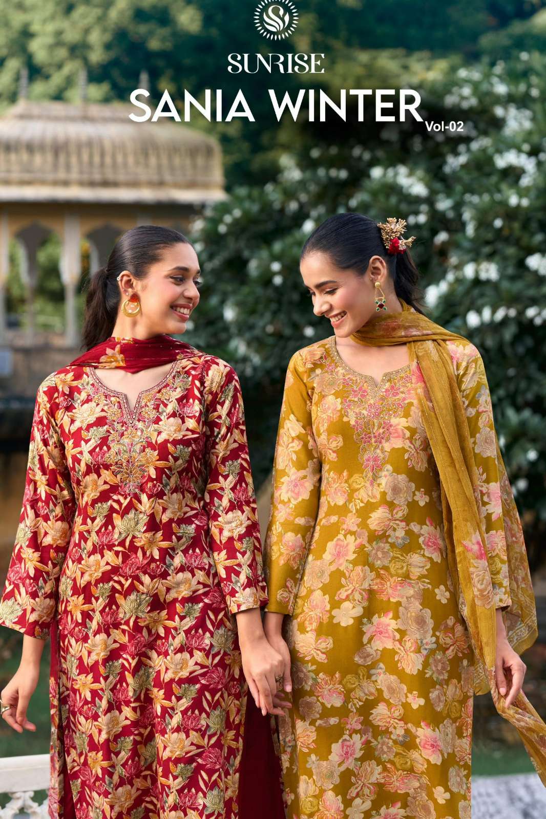 SUNRISE SANIA WINTER VOL 2 VISCOSE PASHMINA SUIT WITH EMBROIDERY