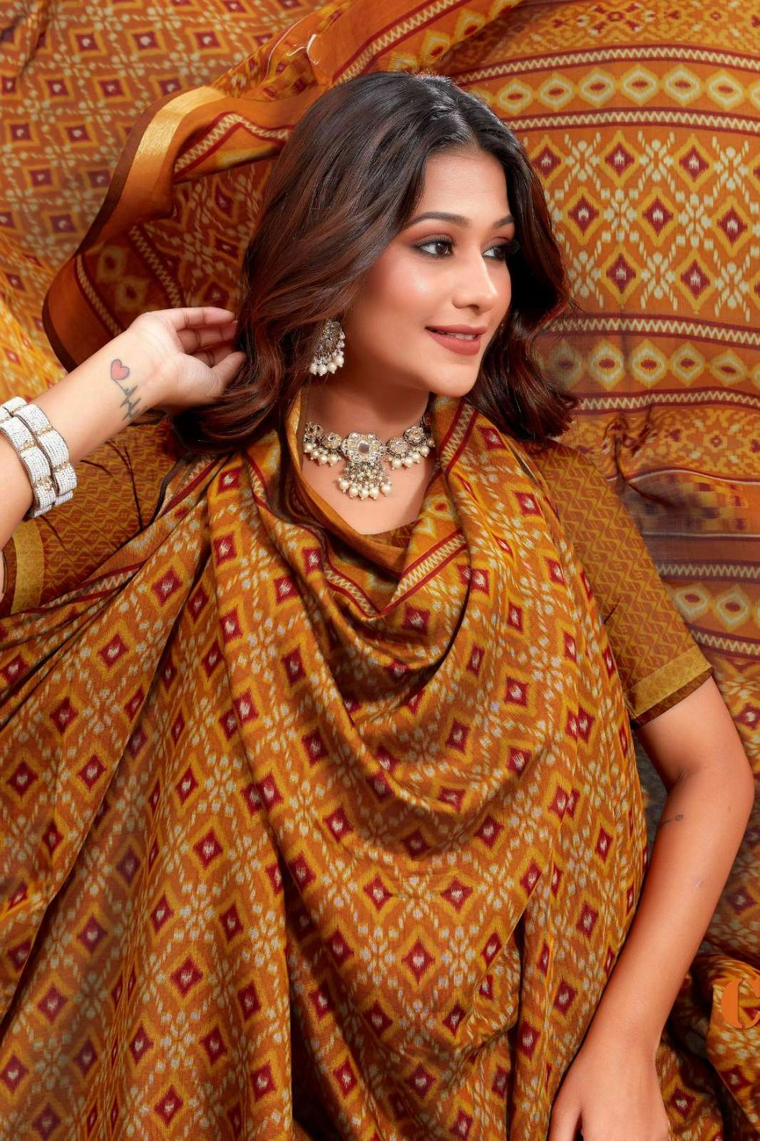 SUSHMA CHARMING COTTON  45001A TO 45002D PRINTED COTTON FABRIC SAREES