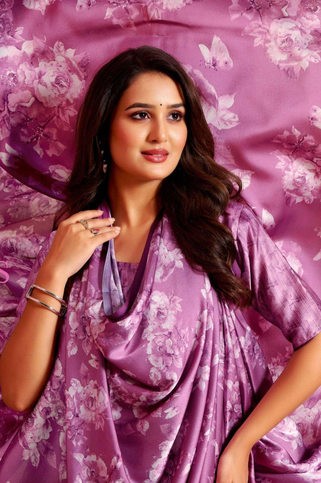 SUSHMA DUSTY DIGITALS 43001A TO 43003D DIGITAL PRINTED SATIN SAREE