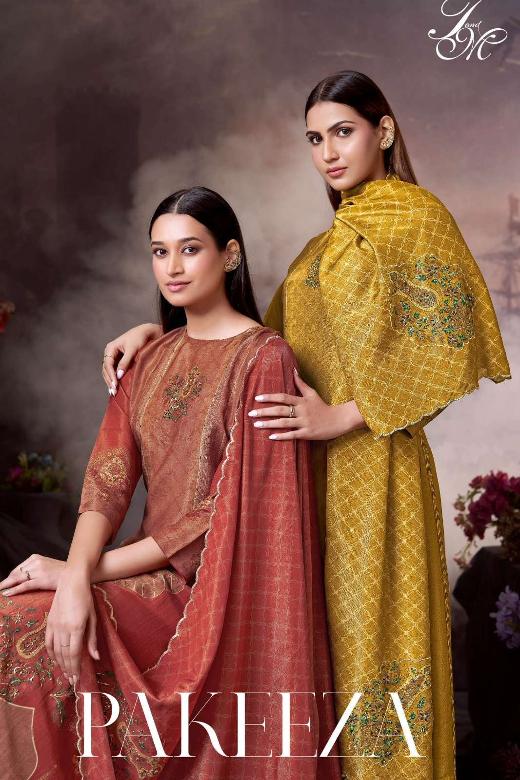 T&M PAKEEZA PURE VISCOSE ALINE DIGITAL PRINTED SUIT WITH HAND WORK