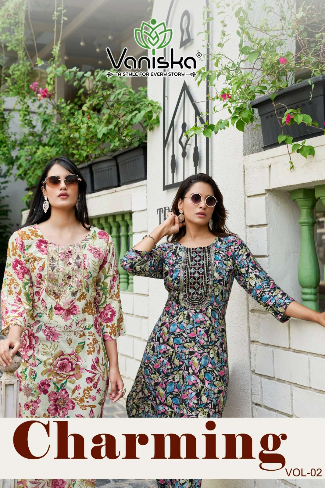 Vanisha Charming Vol 2 Ready to Wear Reyon Foil Printed & Embroidered Kurtis