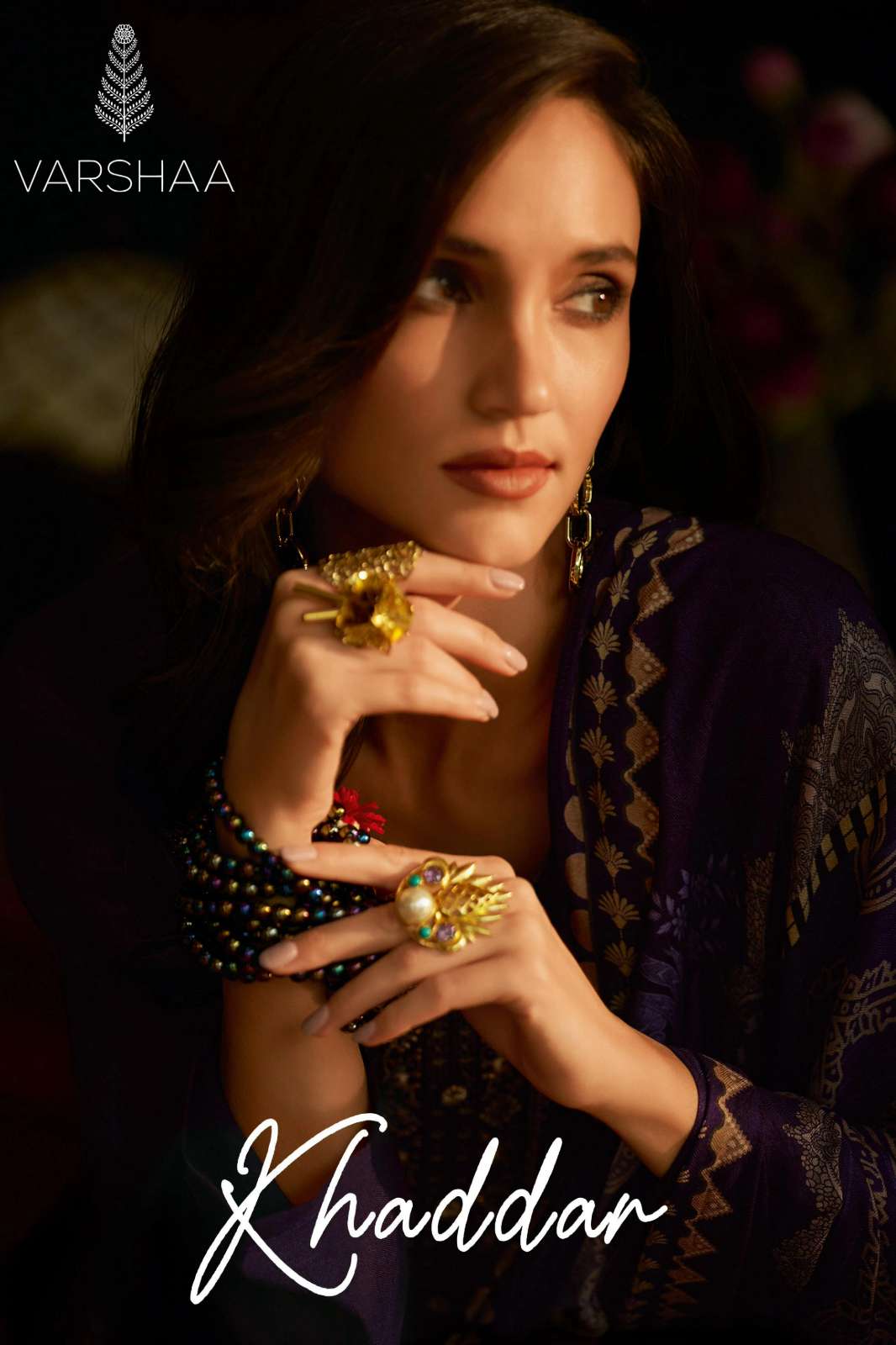 VARSHAA SHADDAR KHADI SUIT WITH BEADWORK EMBROIDERED