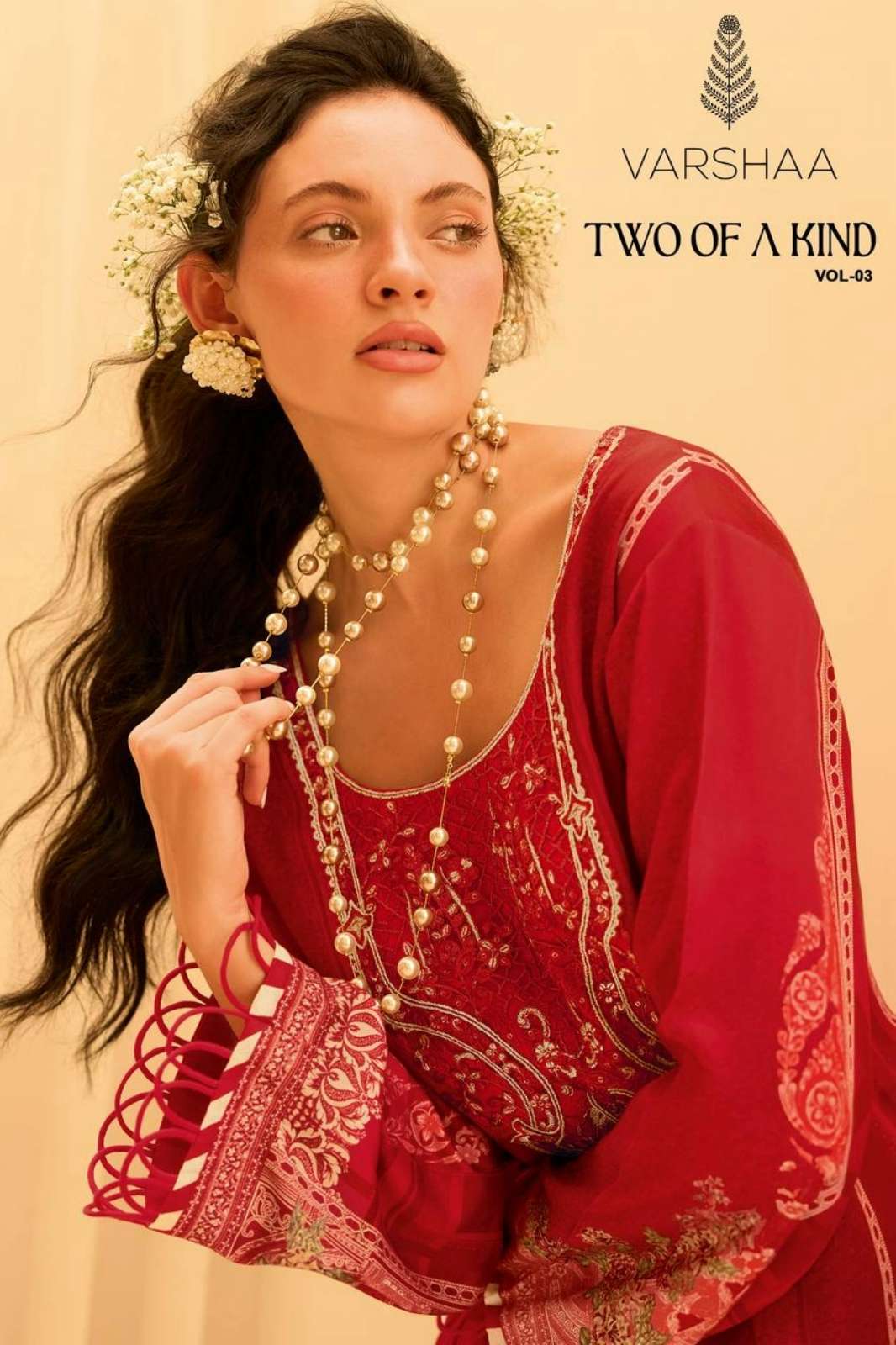 VARSHAA TWO OF A KIND VOL 03 VISCOSE PASHMINA SUIT WITH EMBROIDERY