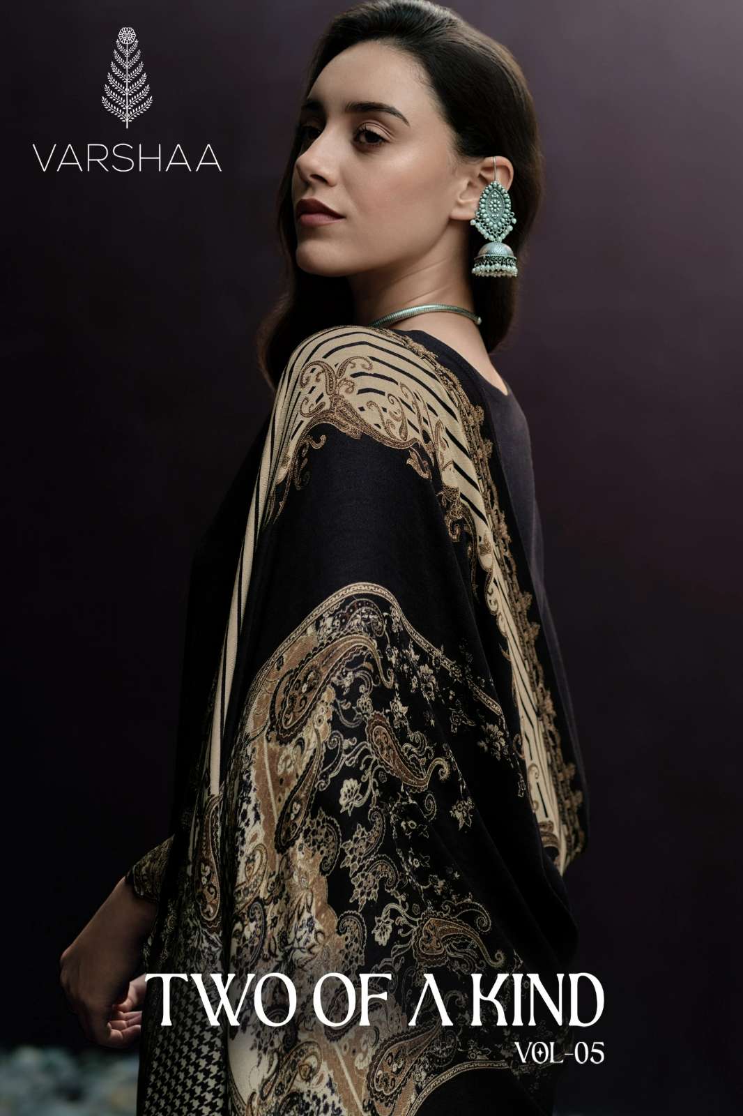 VARSHAA TWO OF A KIND VOL 05 VISCOSE PASHMINA SUIT WITH EMBROIDERY