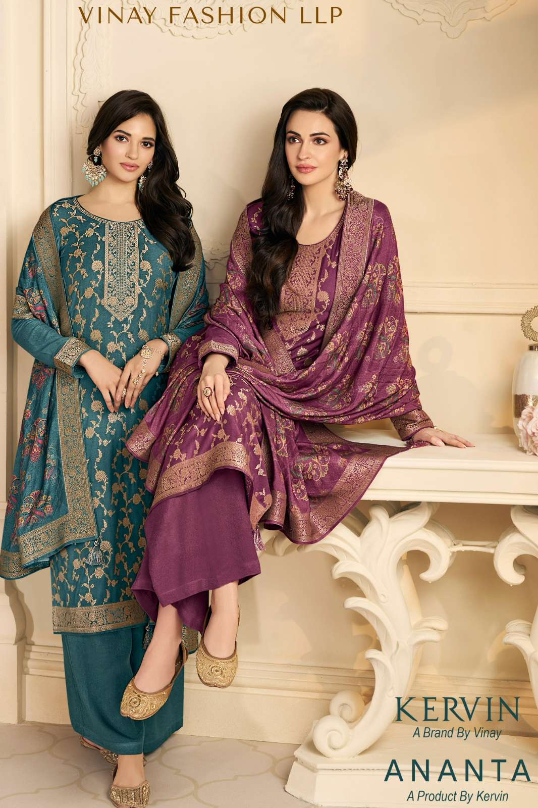 Vinay KERVIN ANANTA Viscose Pashmina Jacquar Suit
