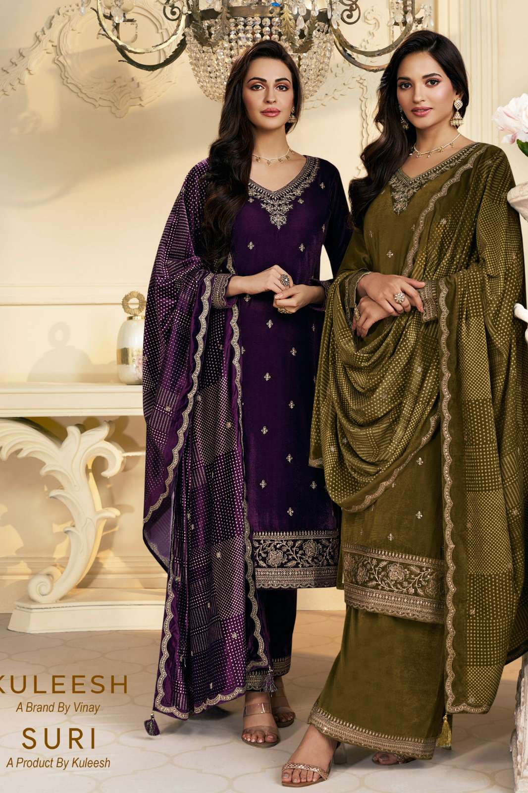 Vinay KULEESH SURI Beautiful Premium Embroidered Velvet Suit