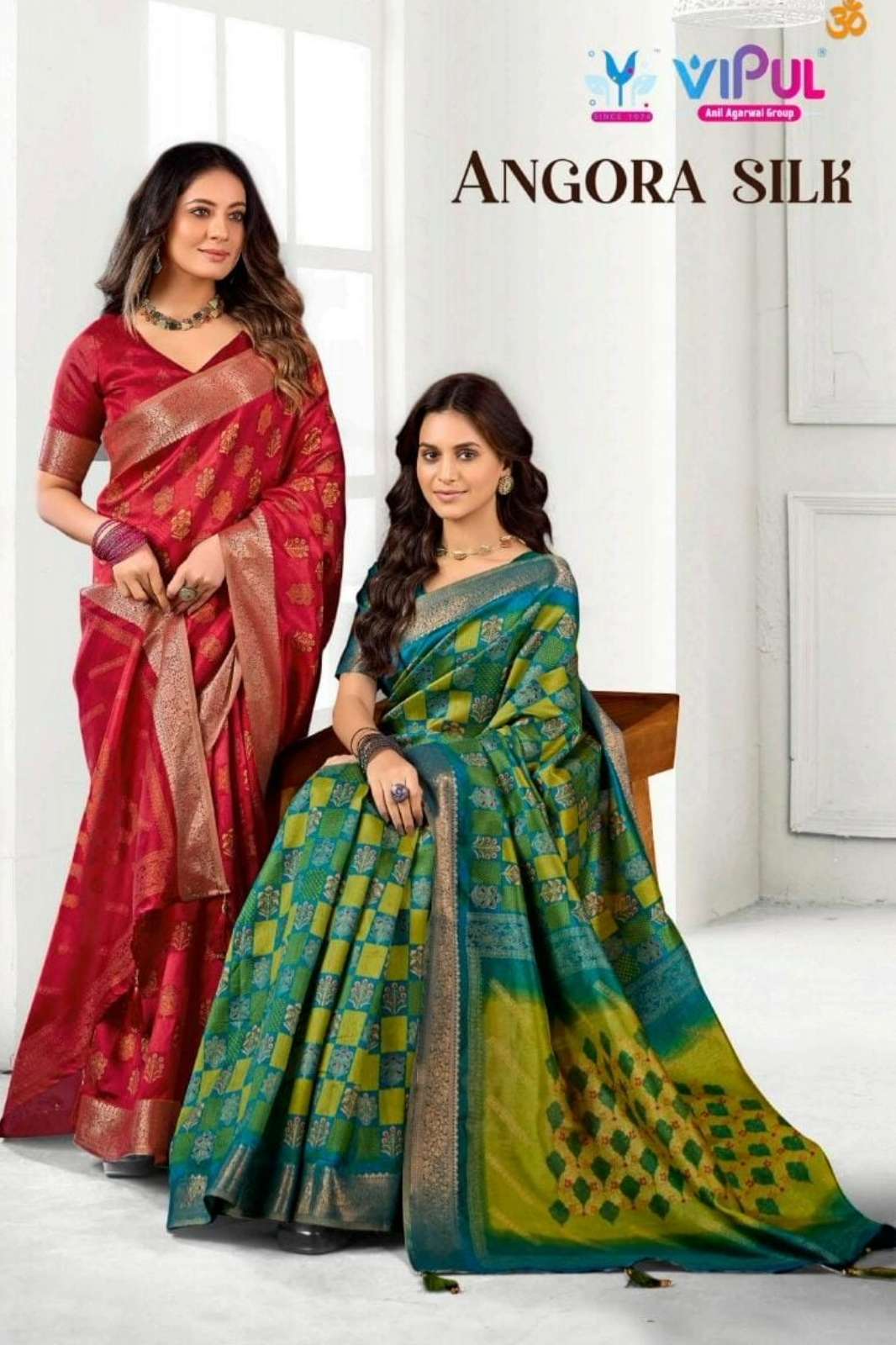VIPUL ANGORA SILK 913I 91377 TO 91382 SOFT SILK DESIGNER SAREE