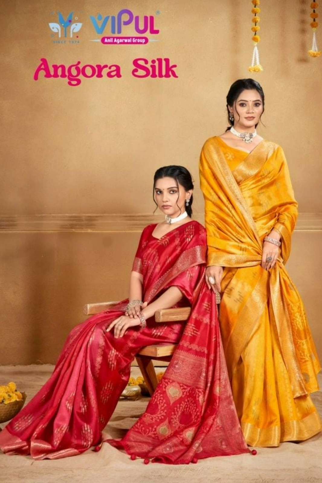VIPUL ANGORA SILK 915G 91566 TO 91571 SOFT SILK DESIGNER SAREE