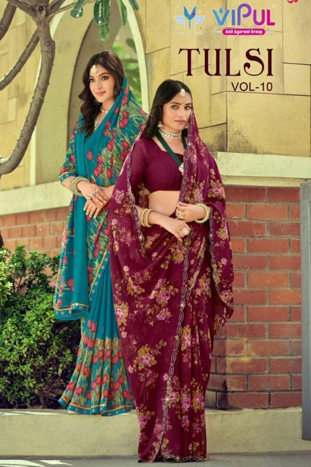 Vipul TULSI 10 91602 to 91610 Georgette Designer Saree