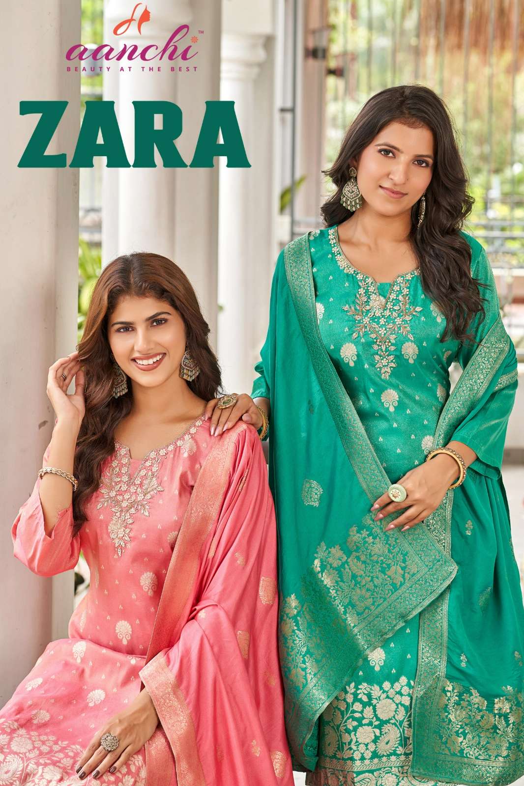 Aanchi ZARA Ready to Wear Pure Simmer Jacquard Embroidered Suit