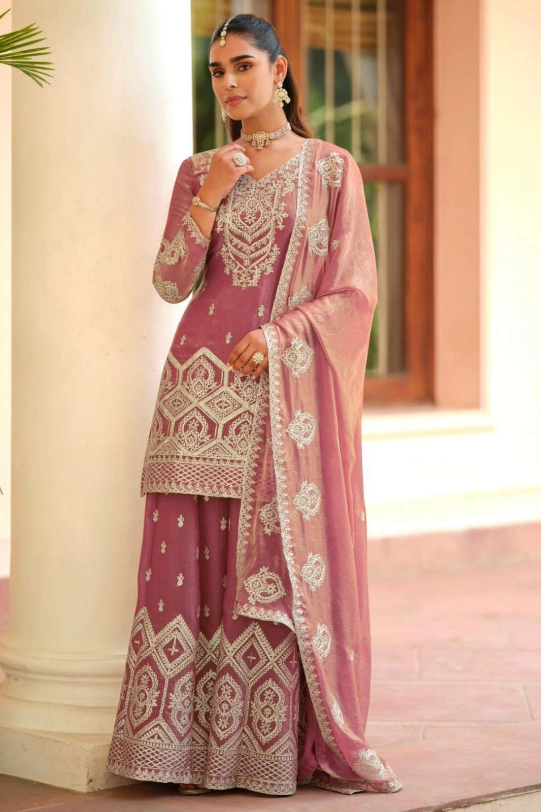 Aashirwad MANYA Ready to Wear Premium Tora Silk Embroidered Suit