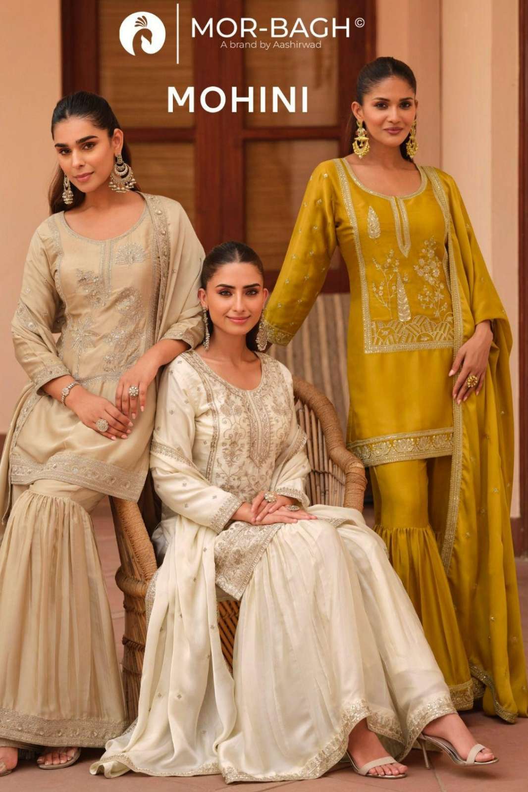 Aashirwad MOHINI Ready to Wear Silk Satin Beautiful Embroidered Suit